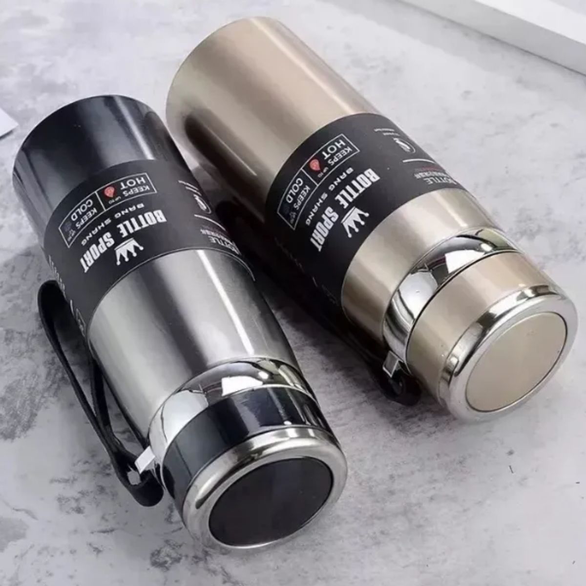 GENERICO - Termo de Acero Inoxidable 1 Litro - Plata