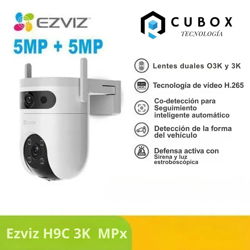 EZVIZ - Cámara IP H9C DUAL 3K 5MP + 5MP Ezviz Lente Dual Exterior 360°