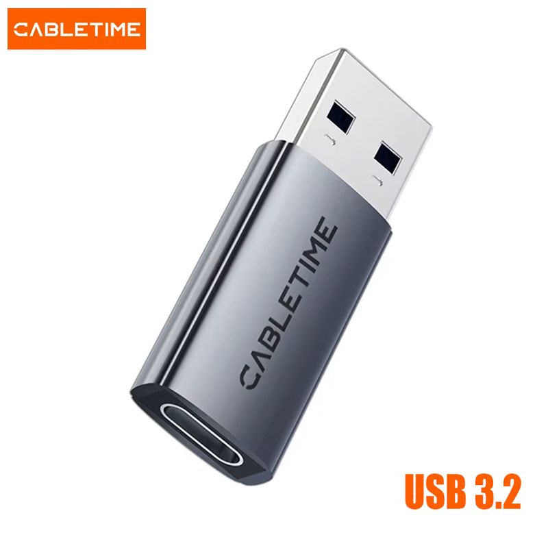 GENERICO - Adaptador Usb 3.2 Gen 2 10Gbps Usb Tipo A a tipo C cabletime