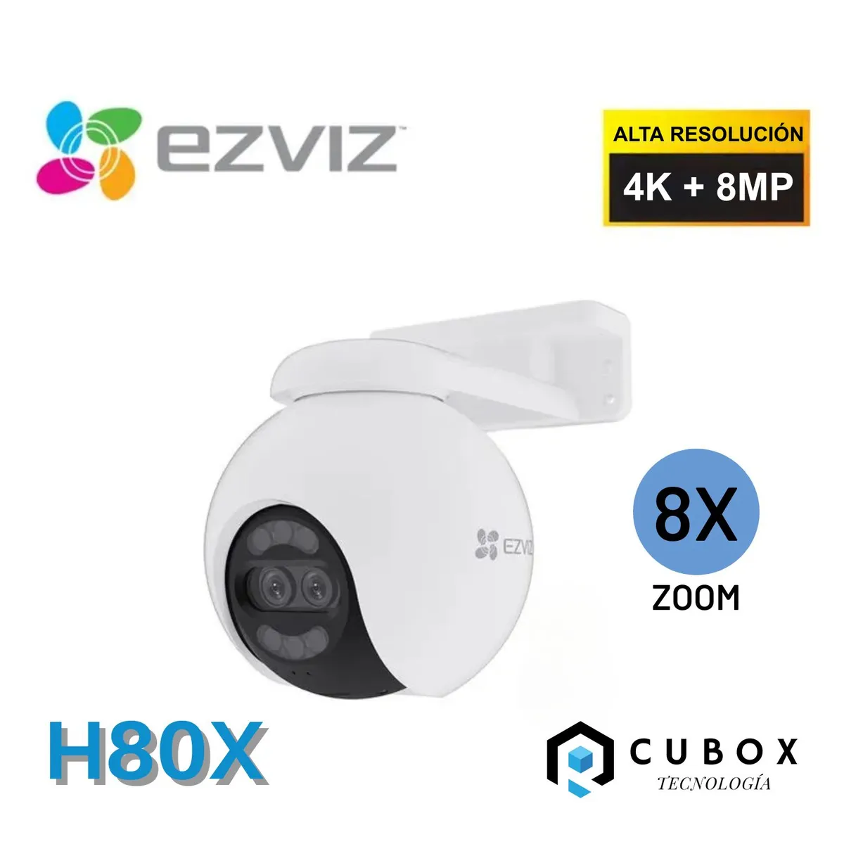 EZVIZ - Cámara Exterior H80x 4k Cámara Wi-fi Cs-h80x 8mp