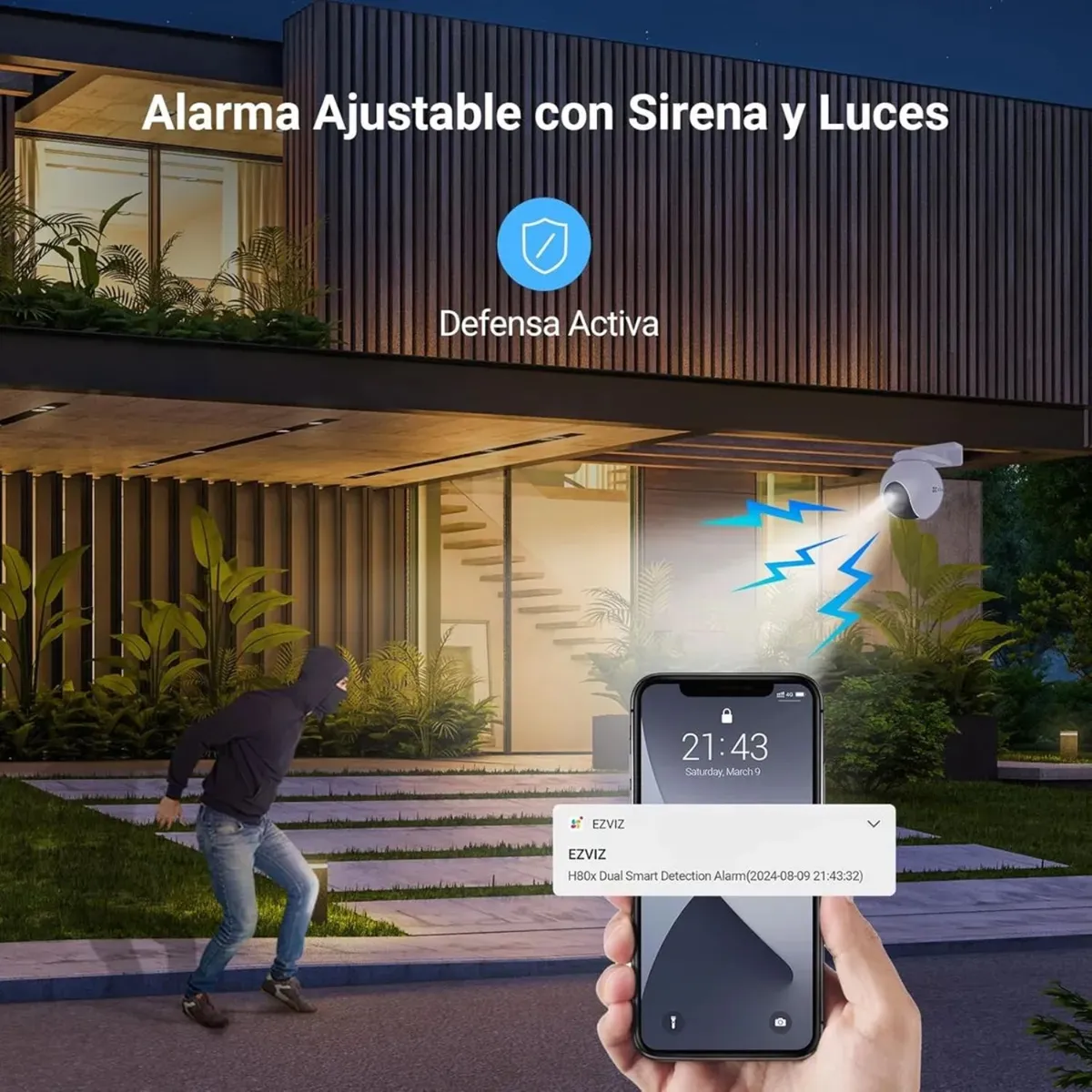 EZVIZ - Cámara Exterior H80x 4k Cámara Wi-fi Cs-h80x 8mp