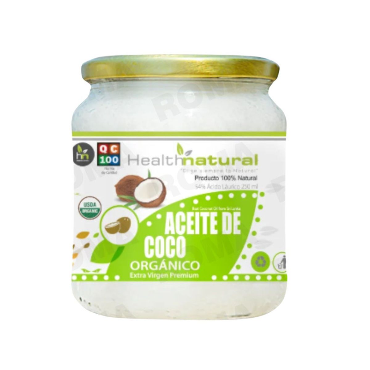 HEALTH NATURAL - ACEITE DE COCO ORGÁNICO HEALTHNATURAL 250ML