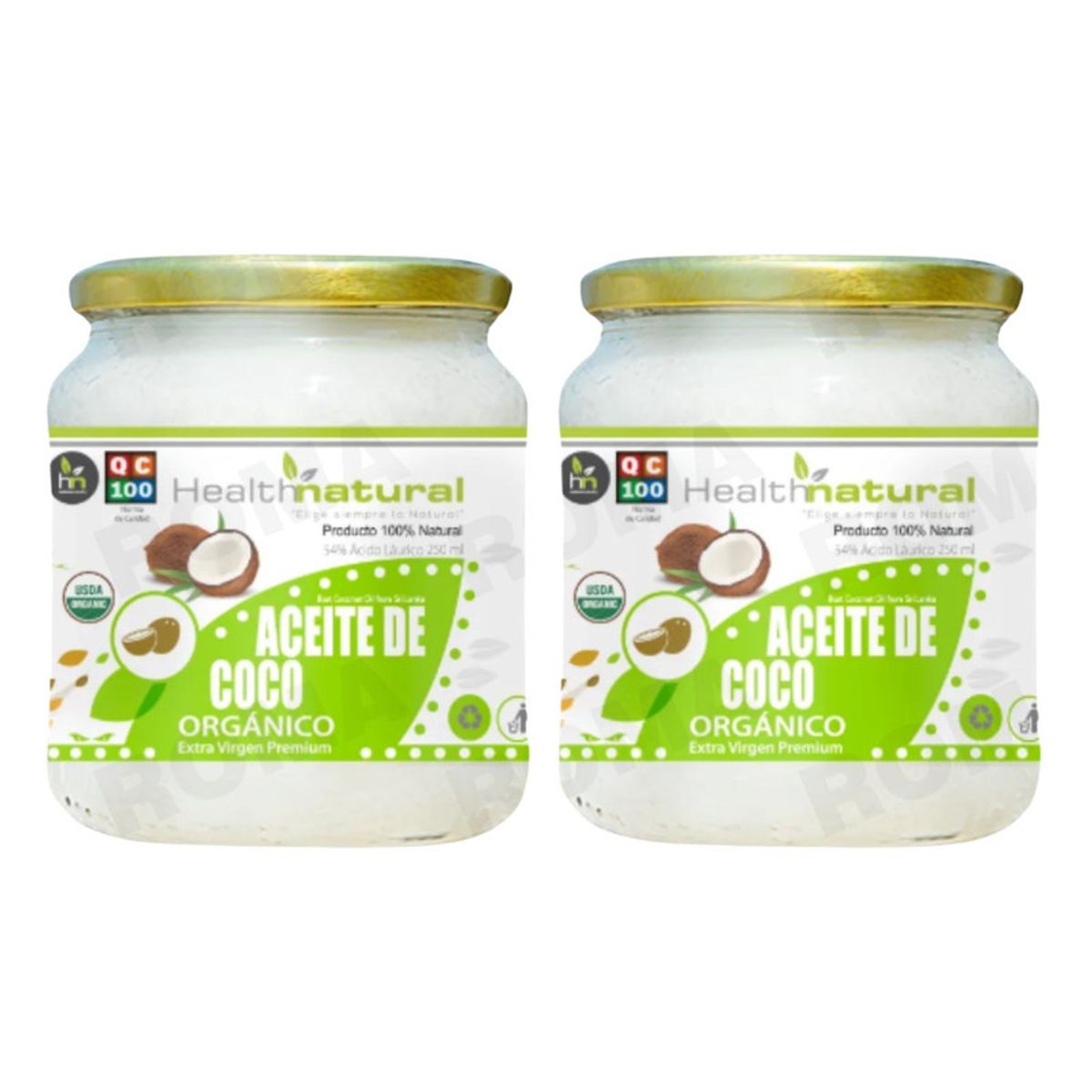 HEALTH NATURAL - PACK 2 ACEITE DE COCO ORGÁNICO HEALTHNATURAL 500ML