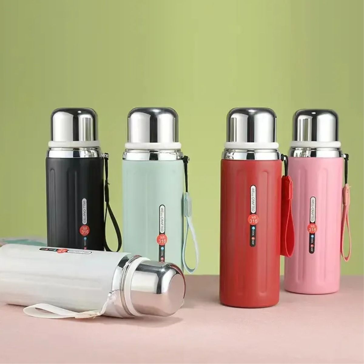 GENERICO - Termo Premium Vacuum 600ml Acero Inoxidable - Verde