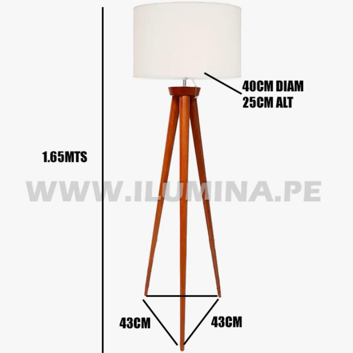 GENERICO - Lámpara de Pie Wood Led