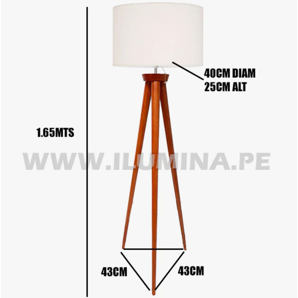 GENERICO - Lámpara de Pie Wood Led