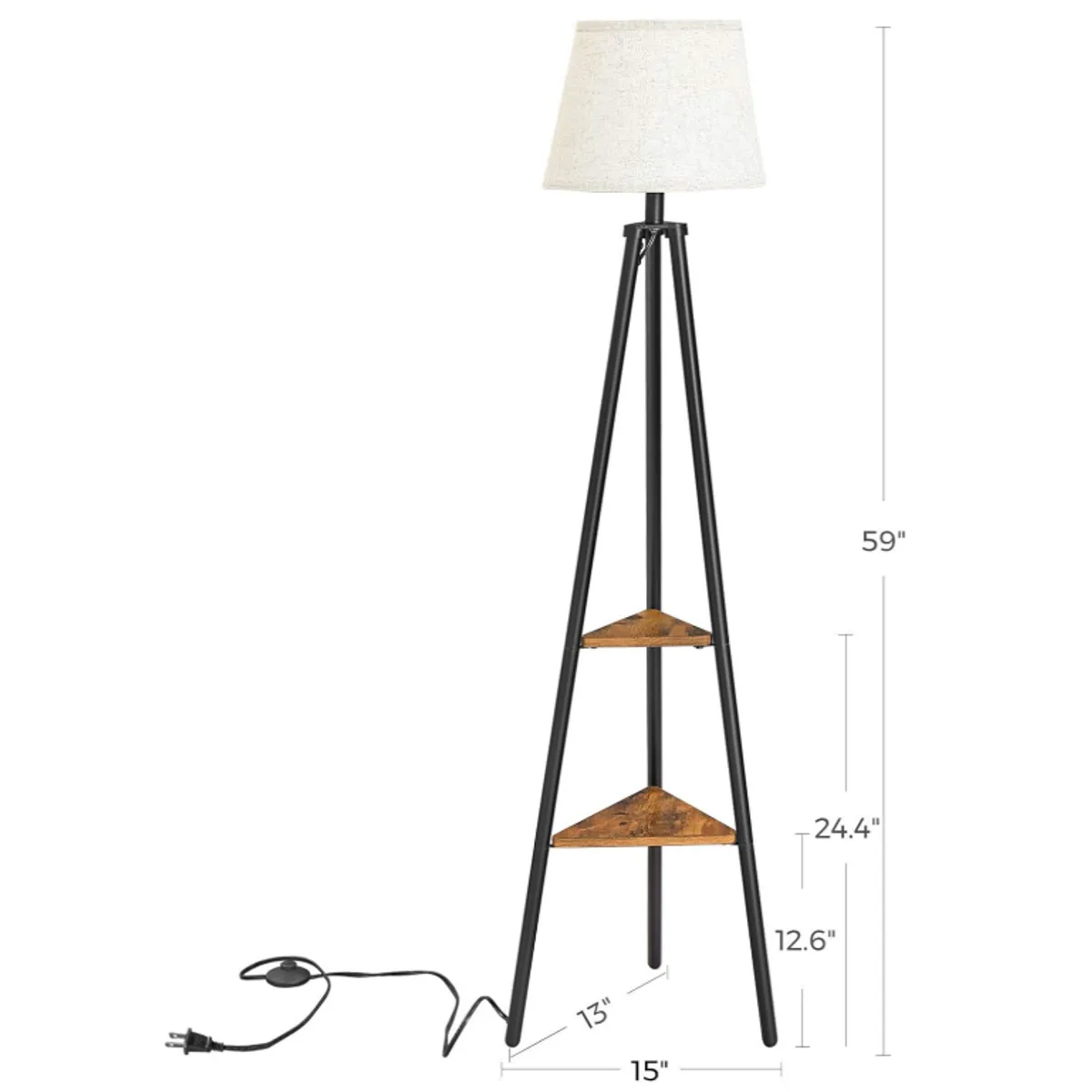 GENERICO - Lámpara de Pie Black Led