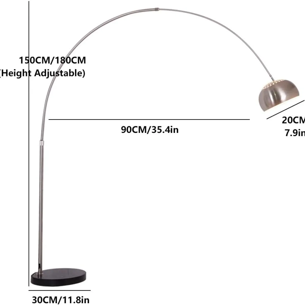 GENERICO - Lámpara de Pie Silver Led