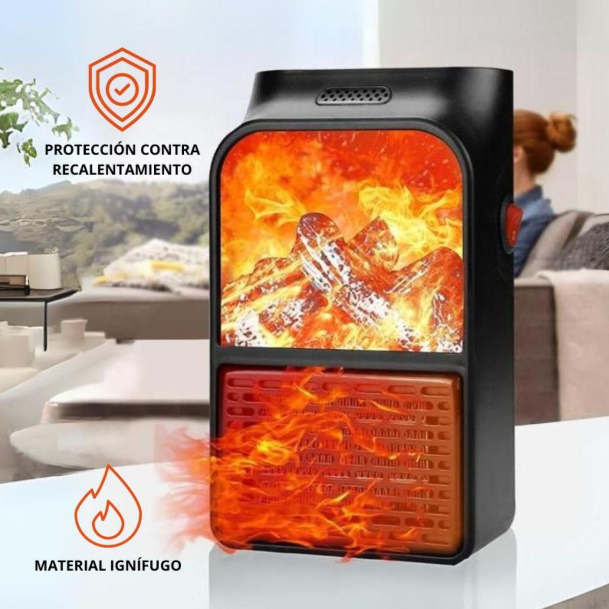 GENERICO - Calefactor Portátil Flame HEATER de 900 Watts
