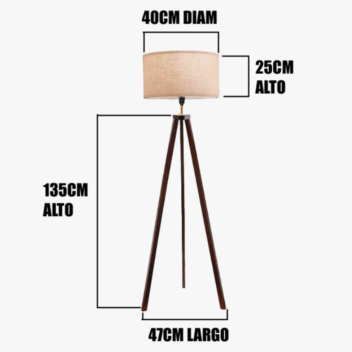GENERICO - Lámpara de Pie Wood Led