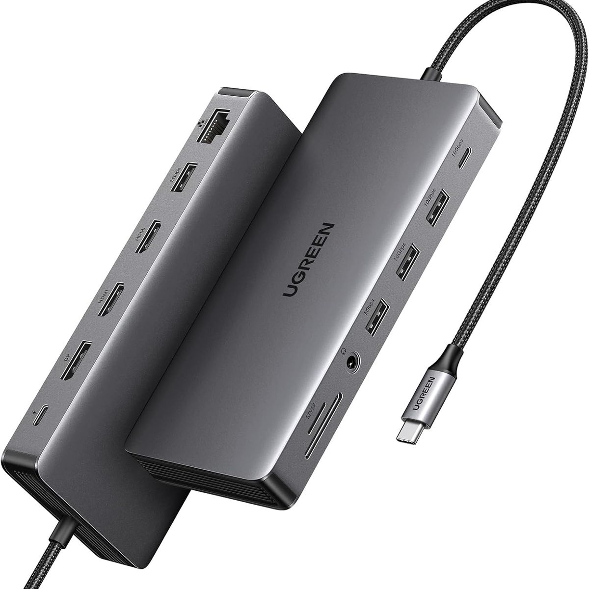 UGREEN - Ugreen Revodok 313 Dock USB-C 3xDisplay 2xHDMI DP 10Gbps CM681 - 15978