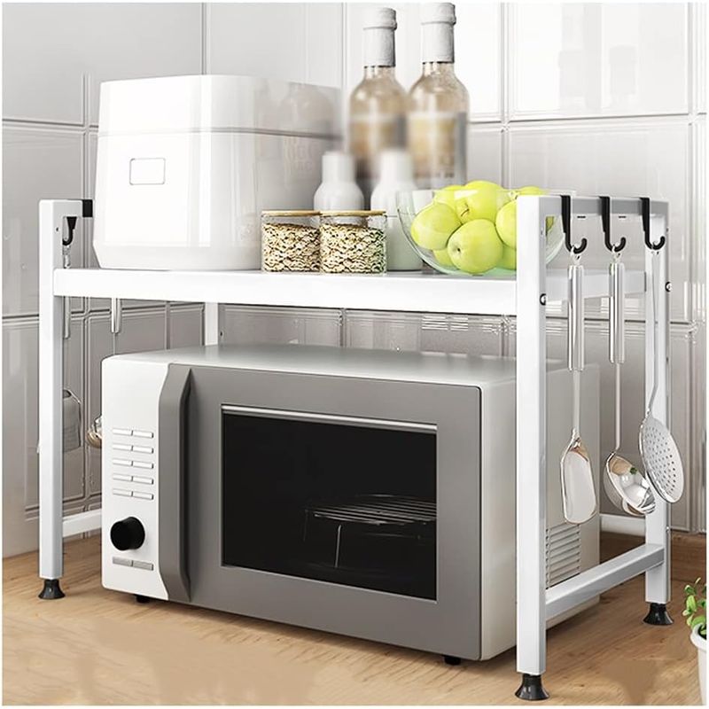 GENERICO - MUEBLE PARA MICROONDAS PLEGABLE ADAPTABLE AL TAMAÑO COLOR NEGRO