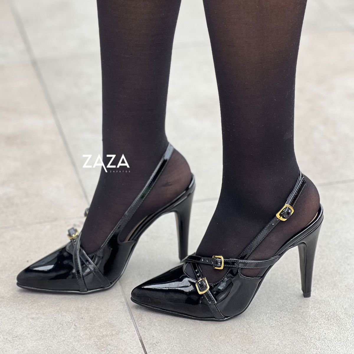 GENERICO - ESTILETO NEGRO FINA PARA MUJER