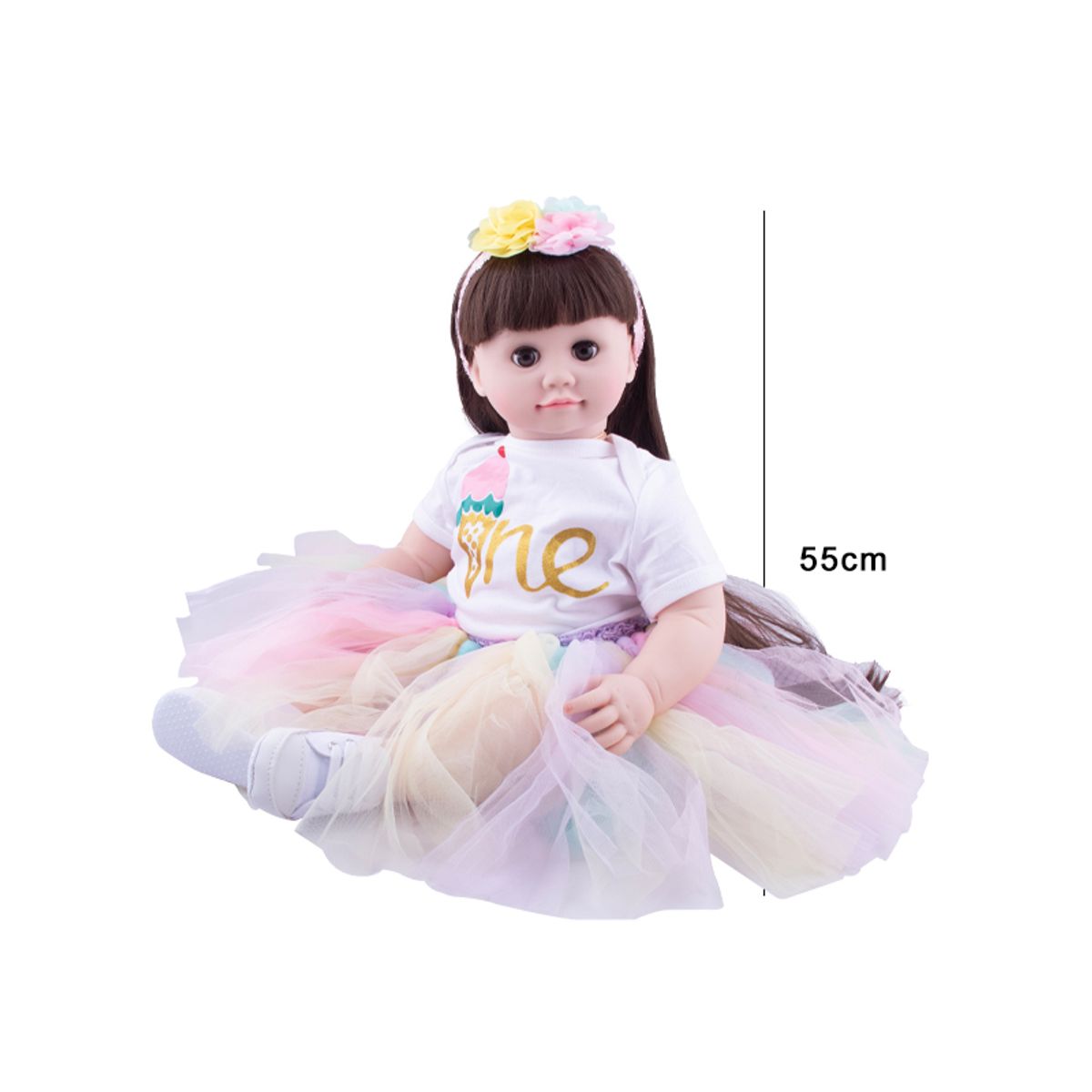 GENERICO - Muñeca Reborn Inteligente Interactiva 55 cm