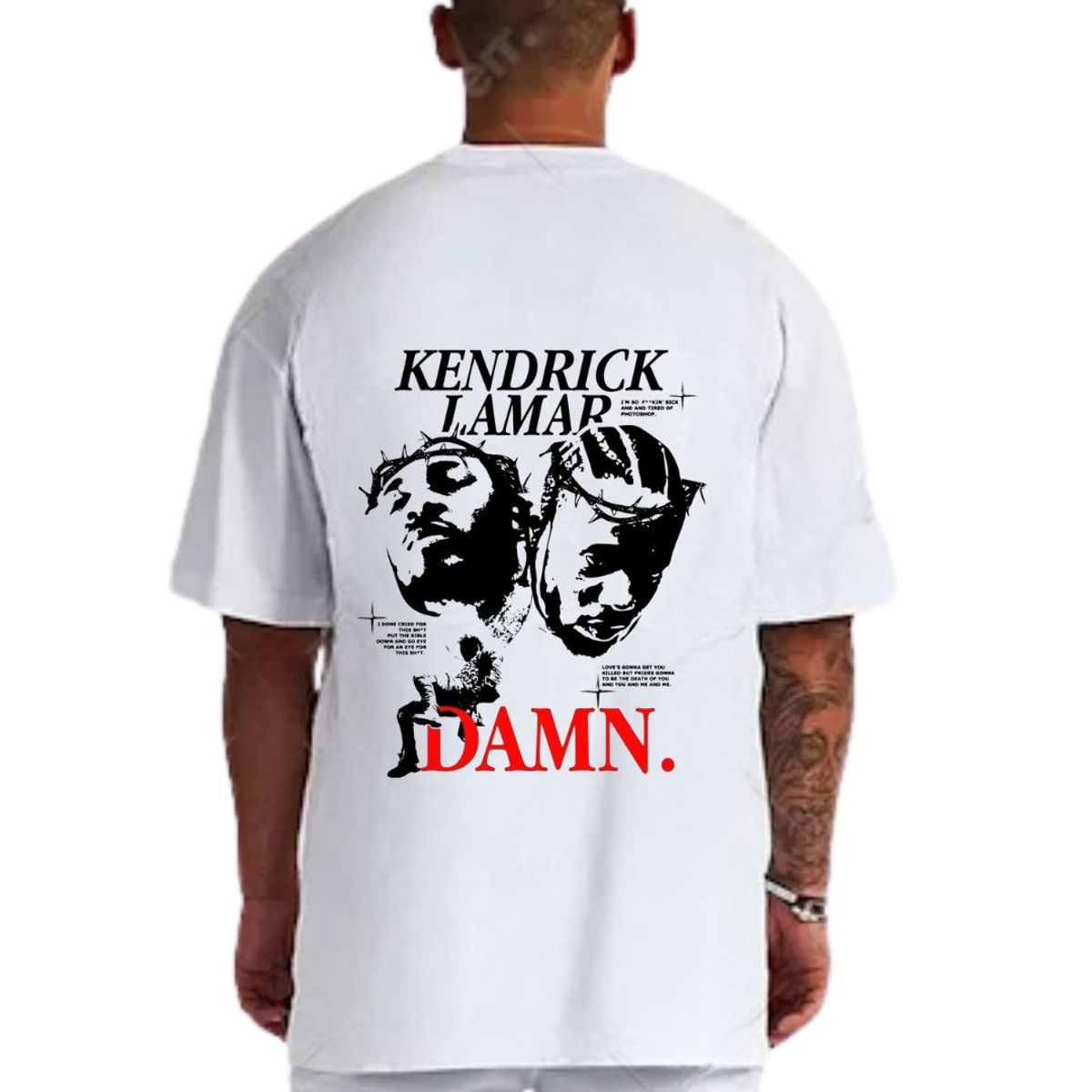 GENERICO - Polos Oversize Algodon Kendrick Lamar Album Damn - Tallas S hasta XL