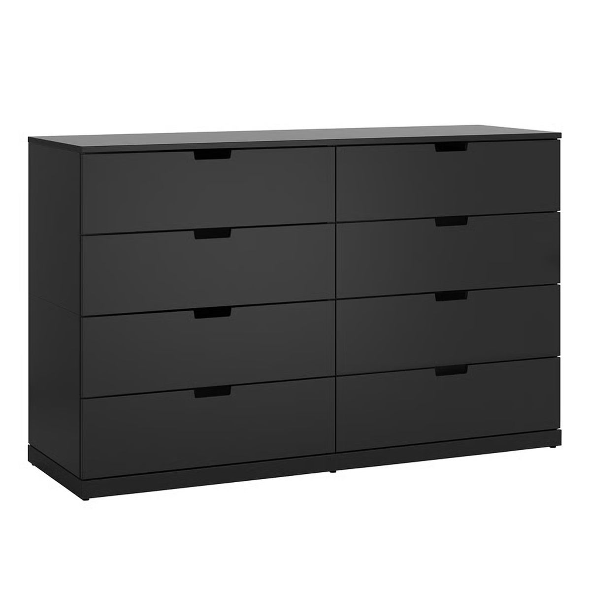 GENERICO - Comoda Melamina Negro 1.20m 8 Cajones Nild