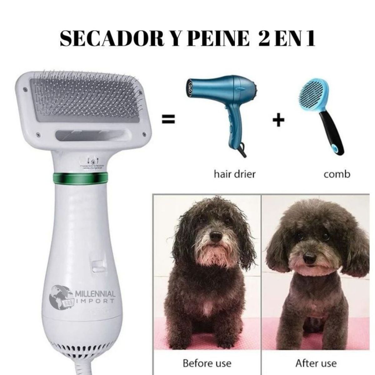 GENERICO - Cepillo Secador Eléctrico Para Mascotas