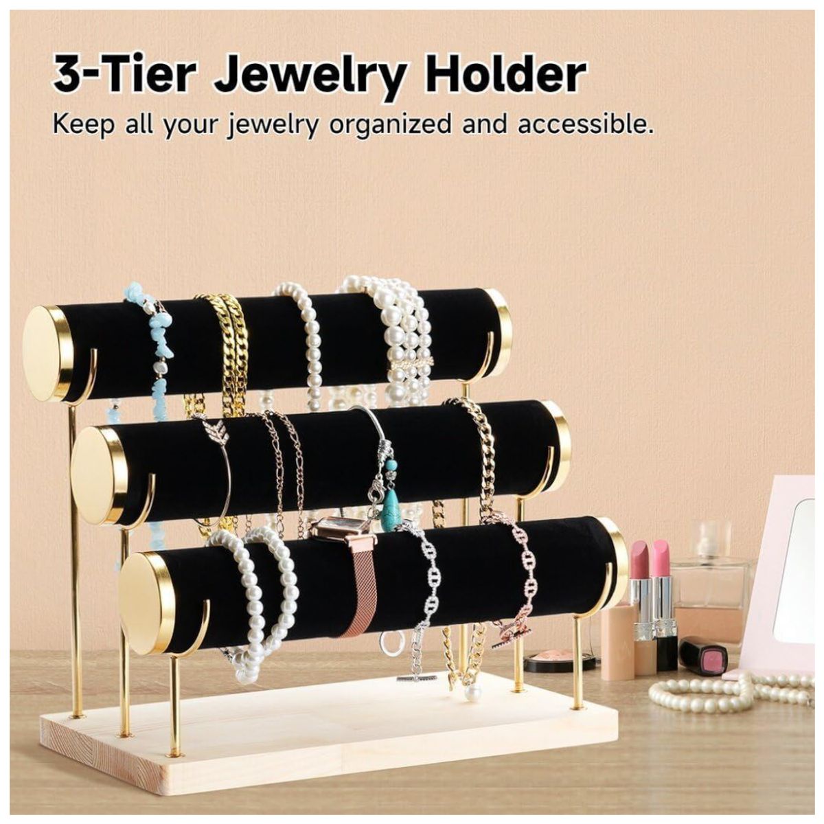 GENERICO - Porta Pulsera 3 Niveles para Pulseras Collares Relojes Tobilleras