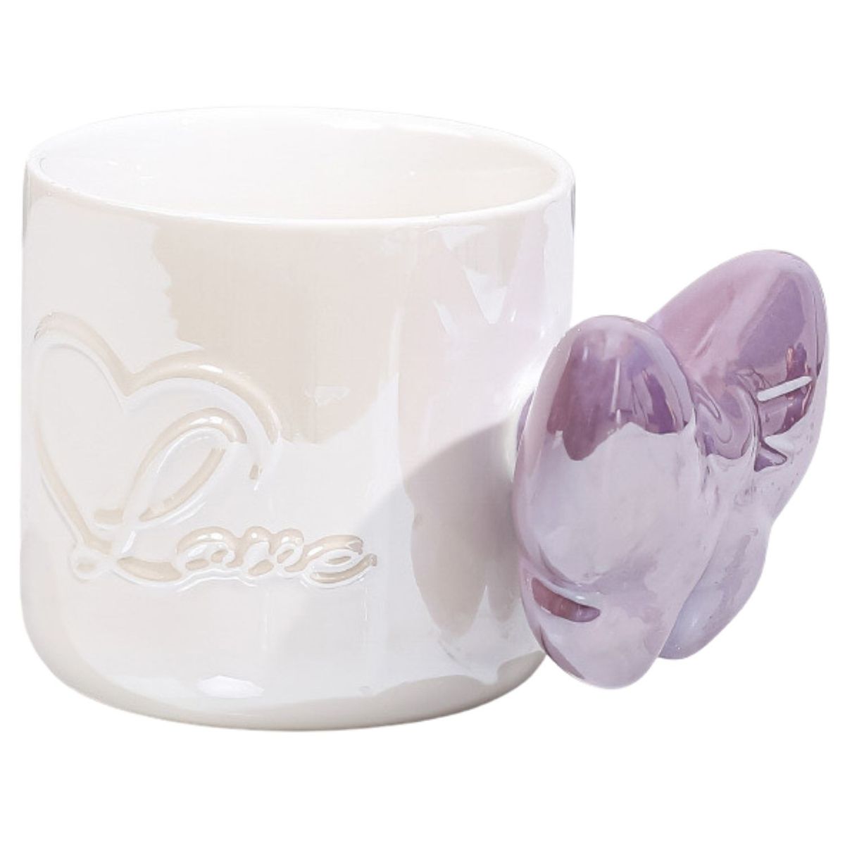 GENERICO - Taza Aesthetic de Cerámica con Asa en Forma de Lazo – 400 ml