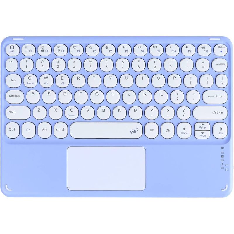 GENERICO - TECLADO INALÁMBRICO TOUCH AN-6030 CON TOUCHPAD BLUETOOTH COLOR CELESTE