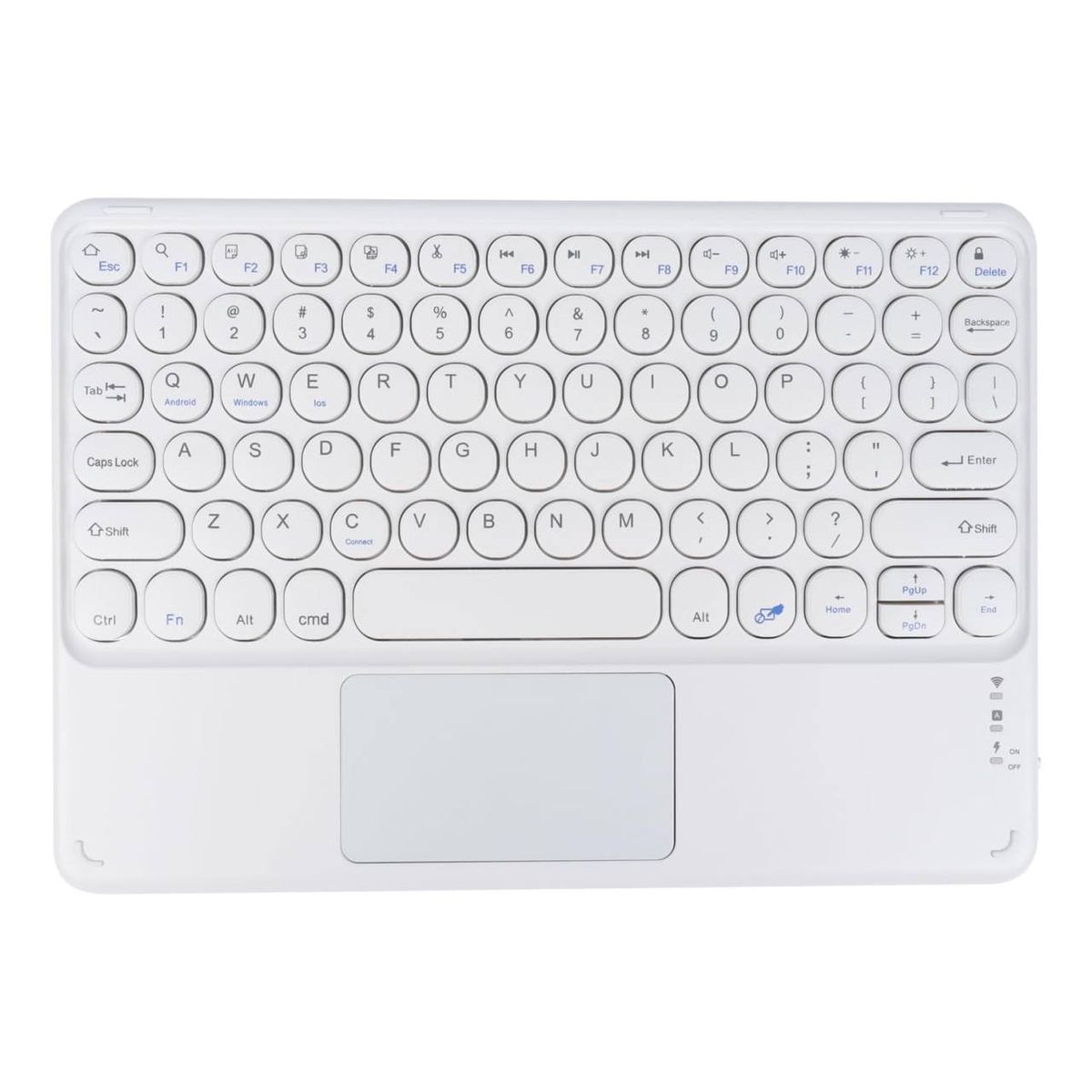GENERICO - TECLADO INALÁMBRICO TOUCH AN-6030 CON TOUCHPAD BLUETOOTH COLOR BLANCO