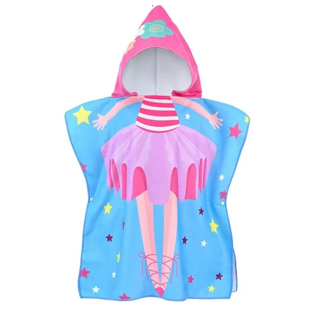 GENERICO - Toalla de Playa con Capucha niños Poncho 2-5 años bailarina
