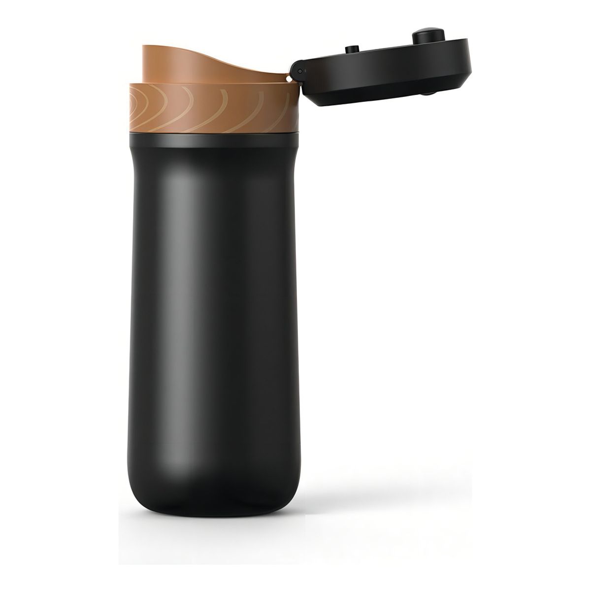 ANYHOGAR - Cafetera portátil 2 en 1 cafetera de prensa francesa color negro