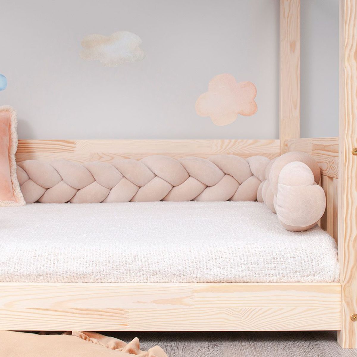 GENERICO - Protector de cuna trenzado 2 metros terciopelo