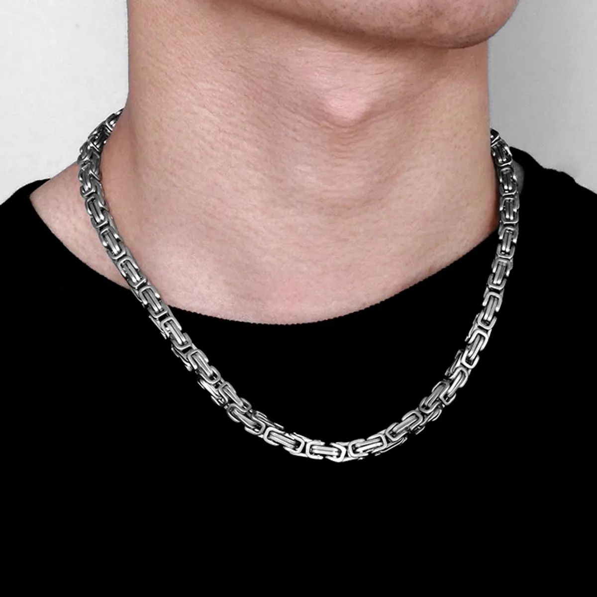 WATTACA - Cadena Bizantino Acero Quirúrgico 316L - Cadena para hombre - Wattaca