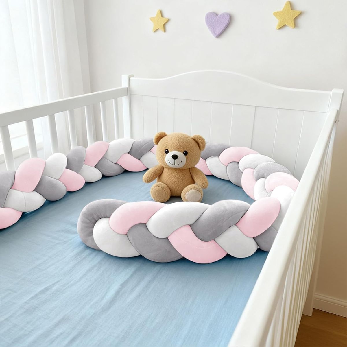 GENERICO - Pack de 2 trenzas para cuna 2 metros cada una terciopelo