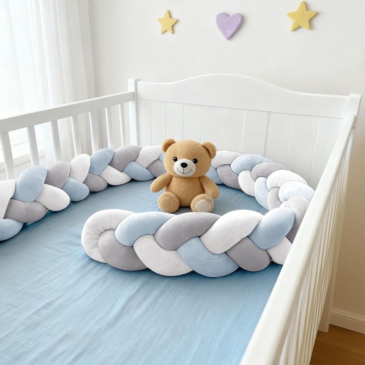 GENERICO - Pack de 2 trenzas para cuna 2 metros cada una terciopelo