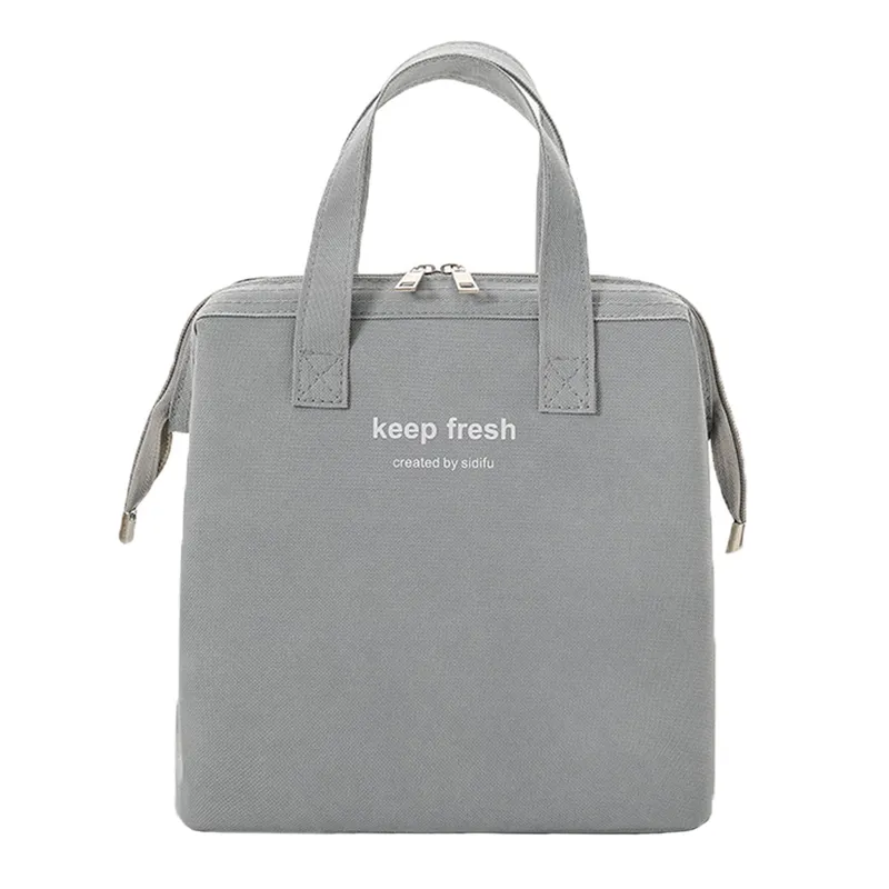 ZIMRAHYG - Lonchera Bolsa Térmica De Almuerzo Portátil Gran Capacidad Gris