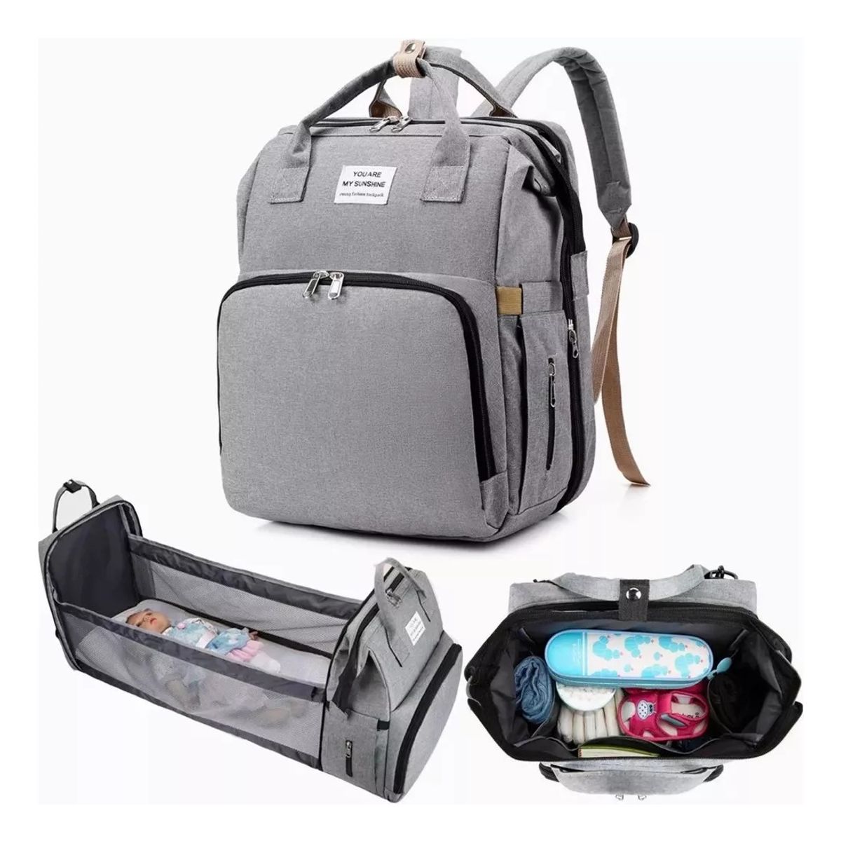 BLLOQ - Bolsa Mochila De Pañales Para Mamá Cama De Bebé Plegable