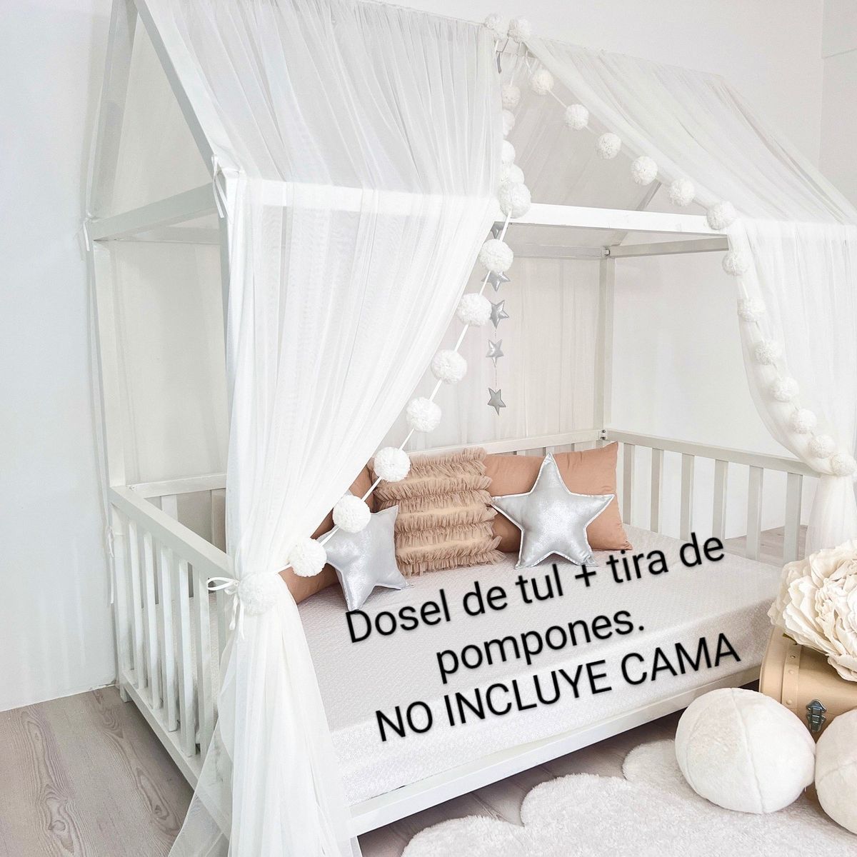 GENERICO - NO INCLUYE CAMA Dosel tul para cama Casa montessori
