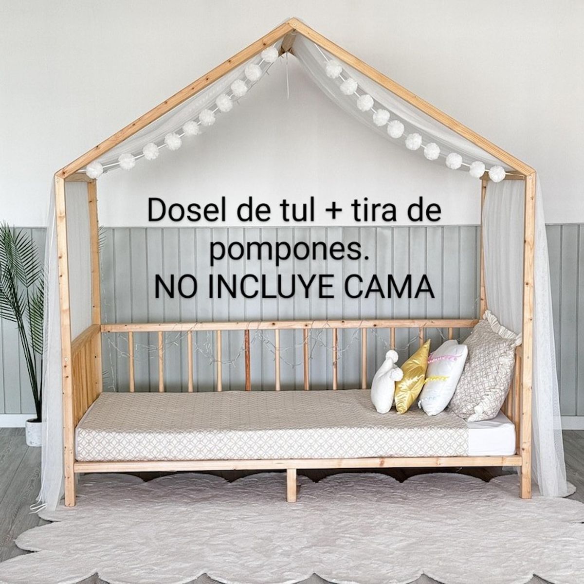 GENERICO - NO INCLUYE CAMA Dosel tul para cama Casa montessori