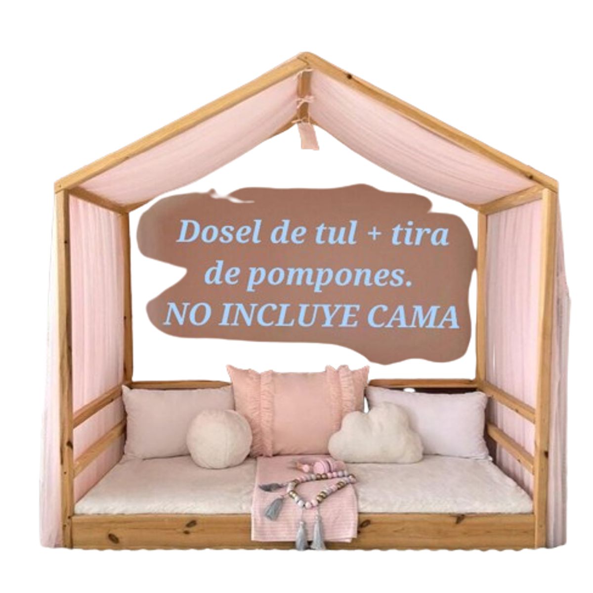 GENERICO - NO INCLUYE CAMA Dosel tul para cama Casa montessori