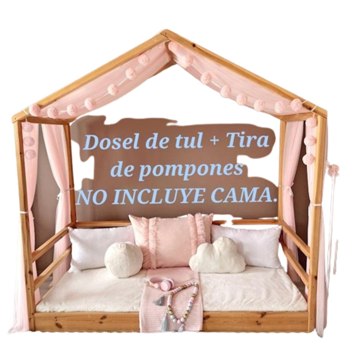 GENERICO - NO INCLUYE CAMA Dosel tul para cama Casa montessori