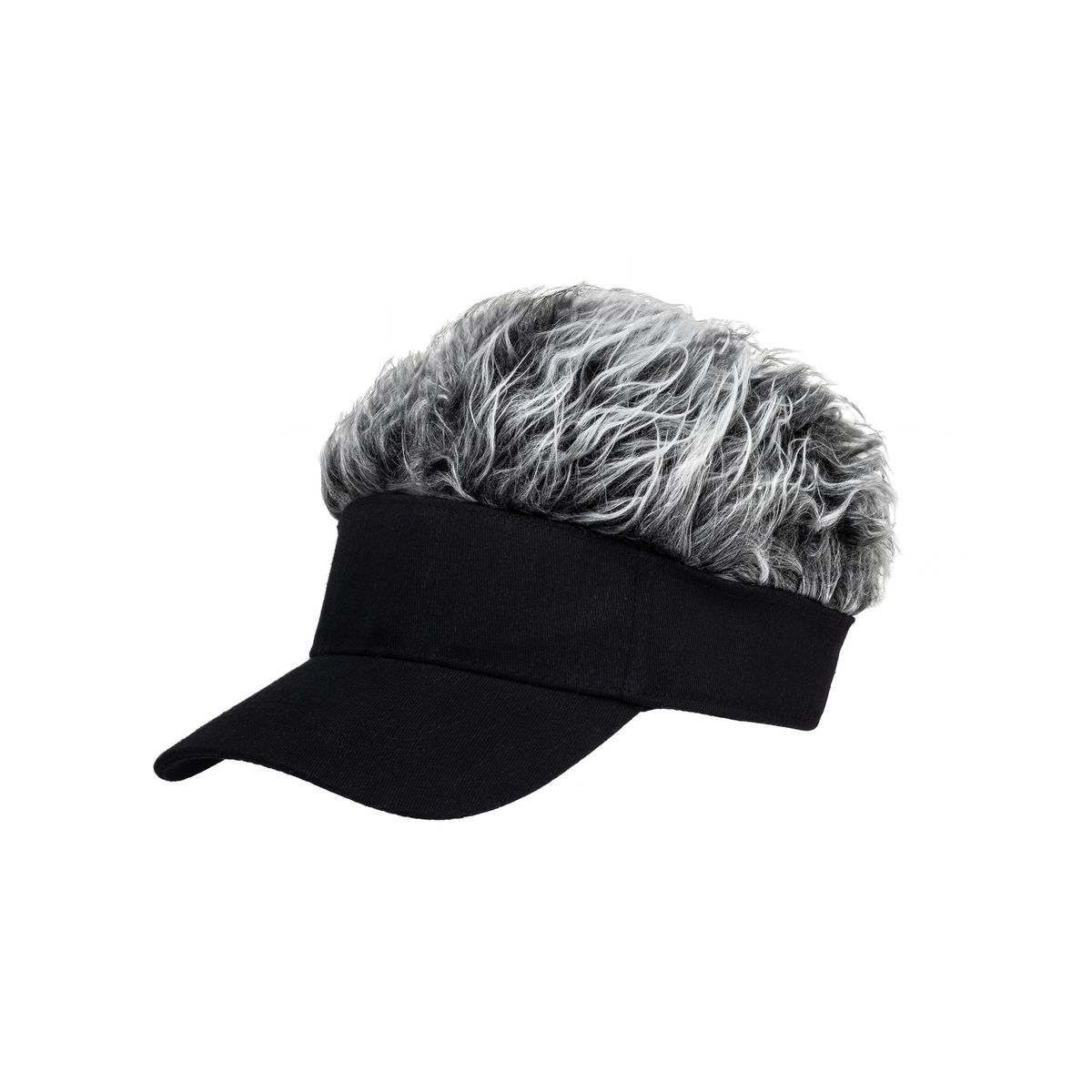 LUMINA - VISERA DE CABELLO ARTIFICIAL - AJUSTABLE PARA CABEZAS DE TODOS LOS TAMAÑOS GRIS