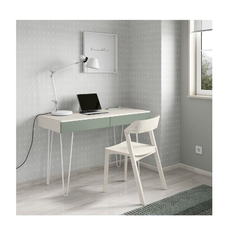 TU MESITA - Escritorio Moderno Cooper 2 cajones color BlancoAgave TU MESITA