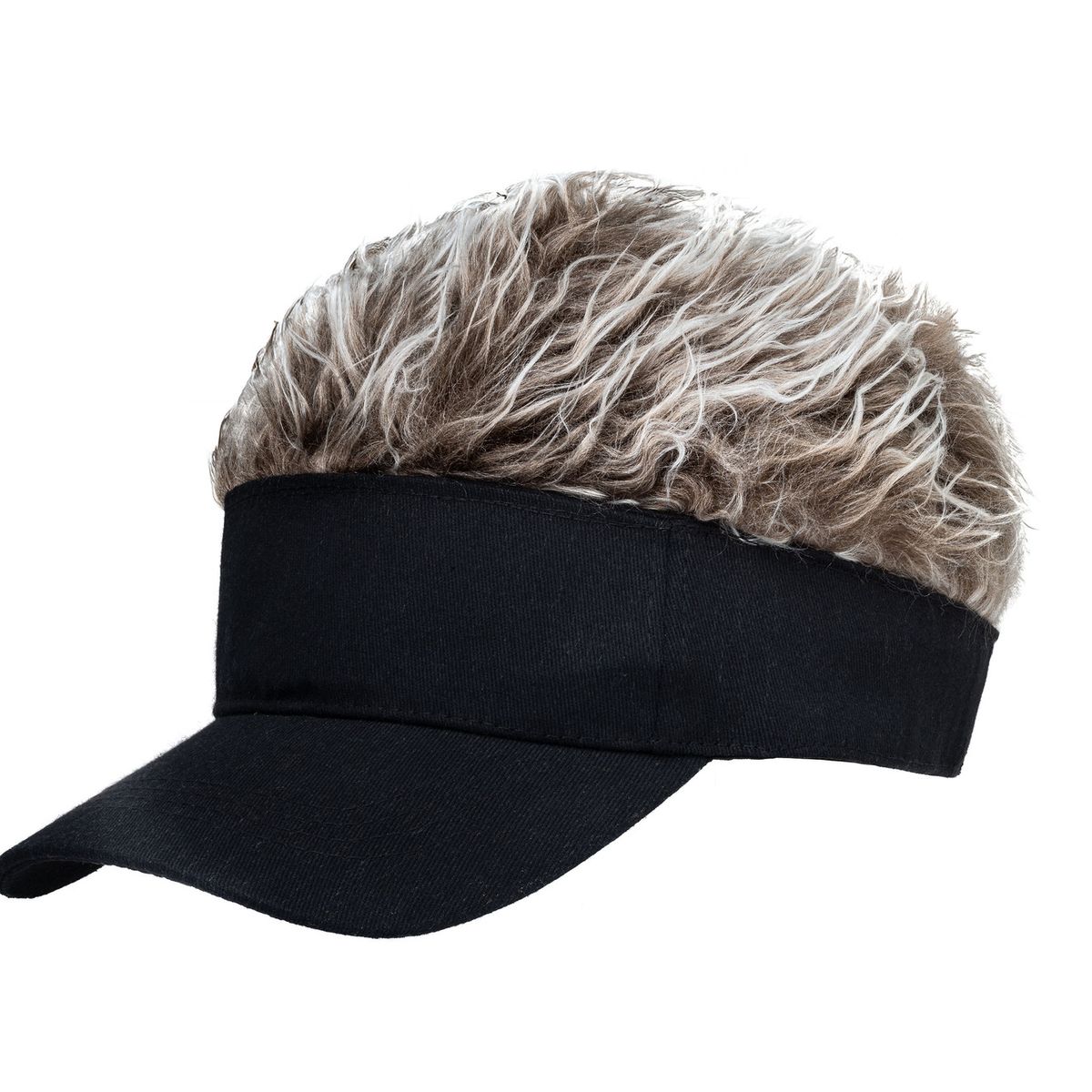 LUMINA - VISERA DE CABELLO ARTIFICIAL - AJUSTABLE PARA CABEZAS DE TODOS LOS TAMAÑOS CASTAÑO