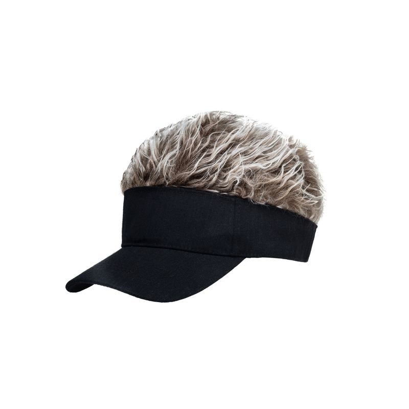 LUMINA - VISERA DE CABELLO ARTIFICIAL - AJUSTABLE PARA CABEZAS DE TODOS LOS TAMAÑOS CASTAÑO