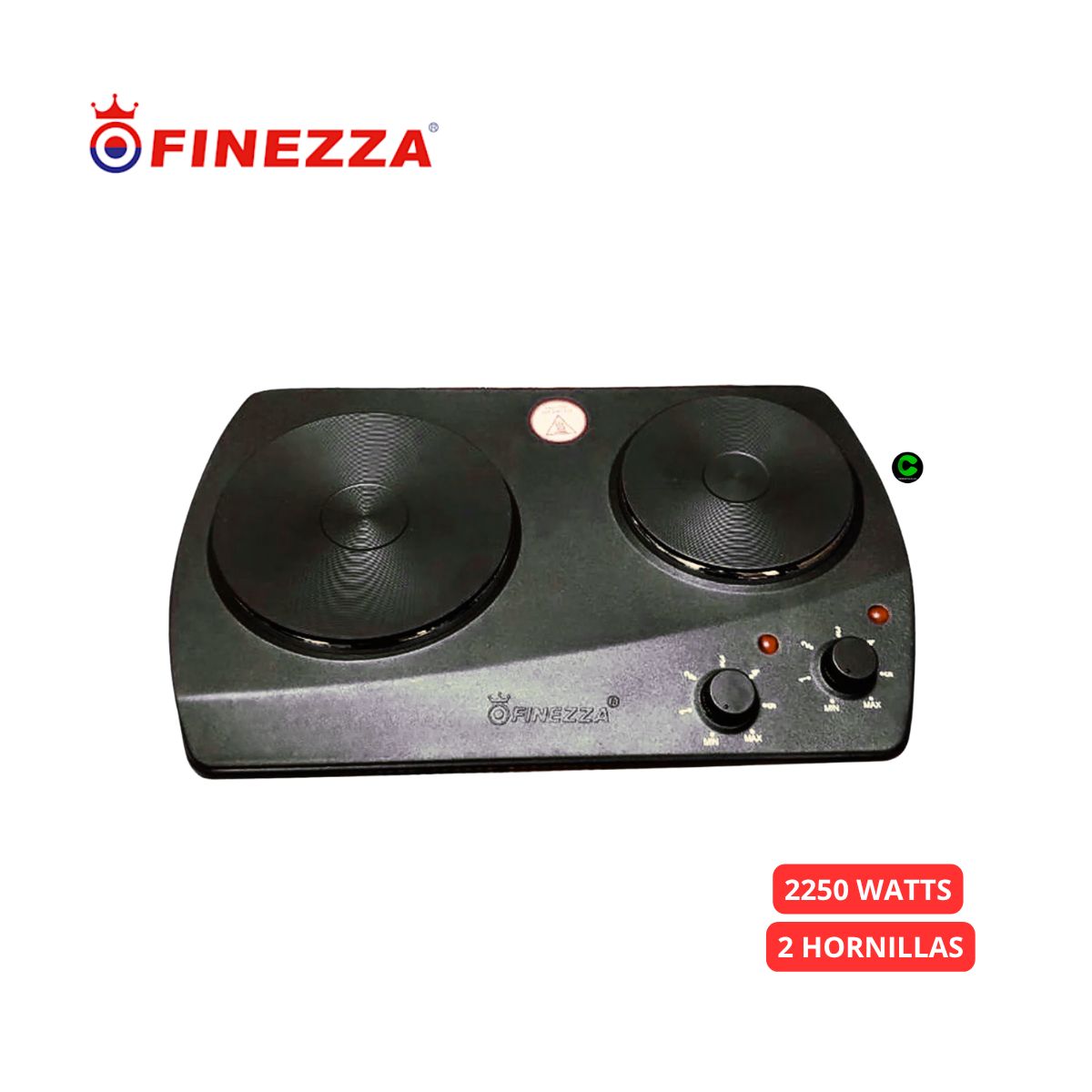 FINEZZA - Cocina Eléctrica 5 Niveles 2 Hornillas FZ-203D3N