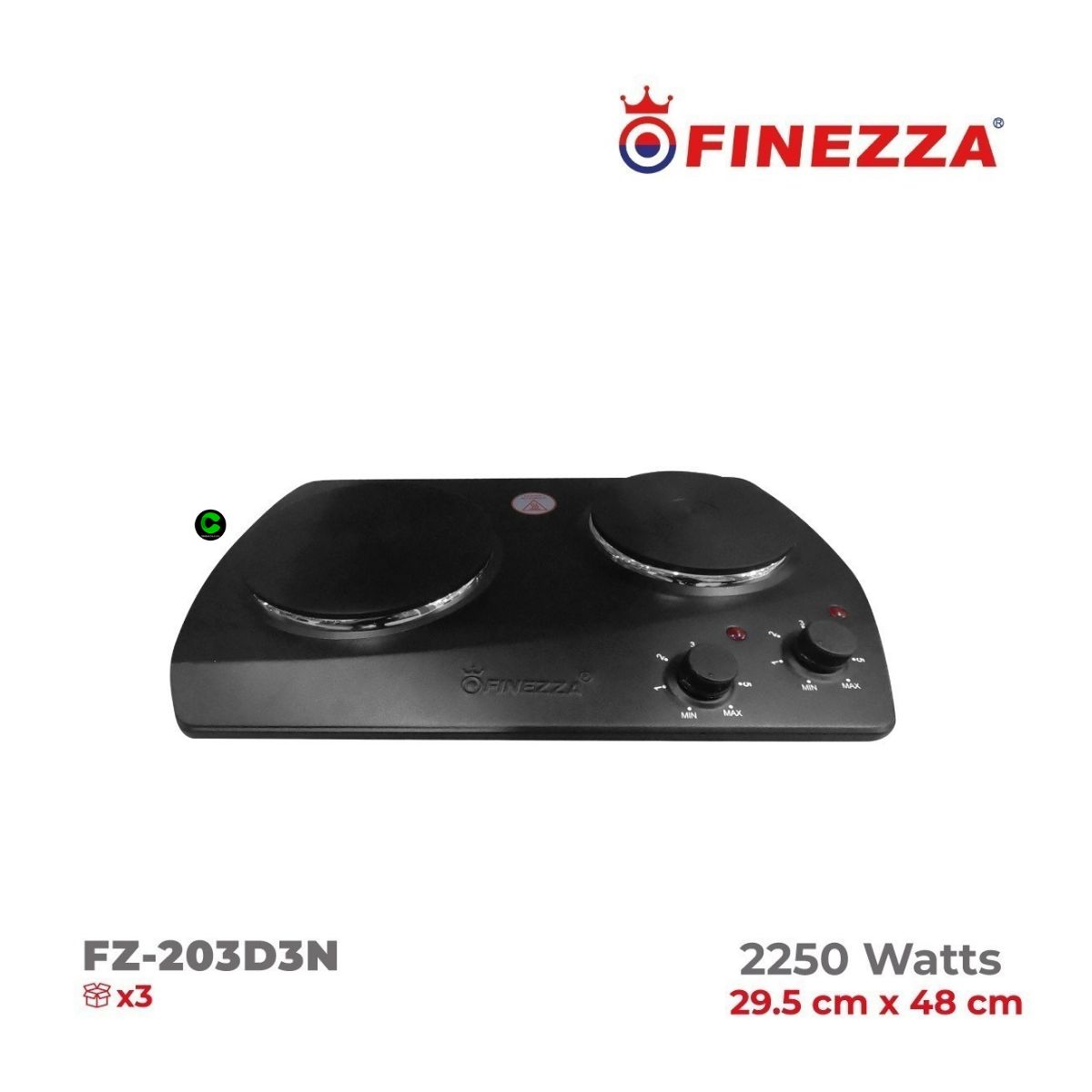 FINEZZA - Cocina Eléctrica FINEZZA 2 Hornillas 5N FZ-203D3N