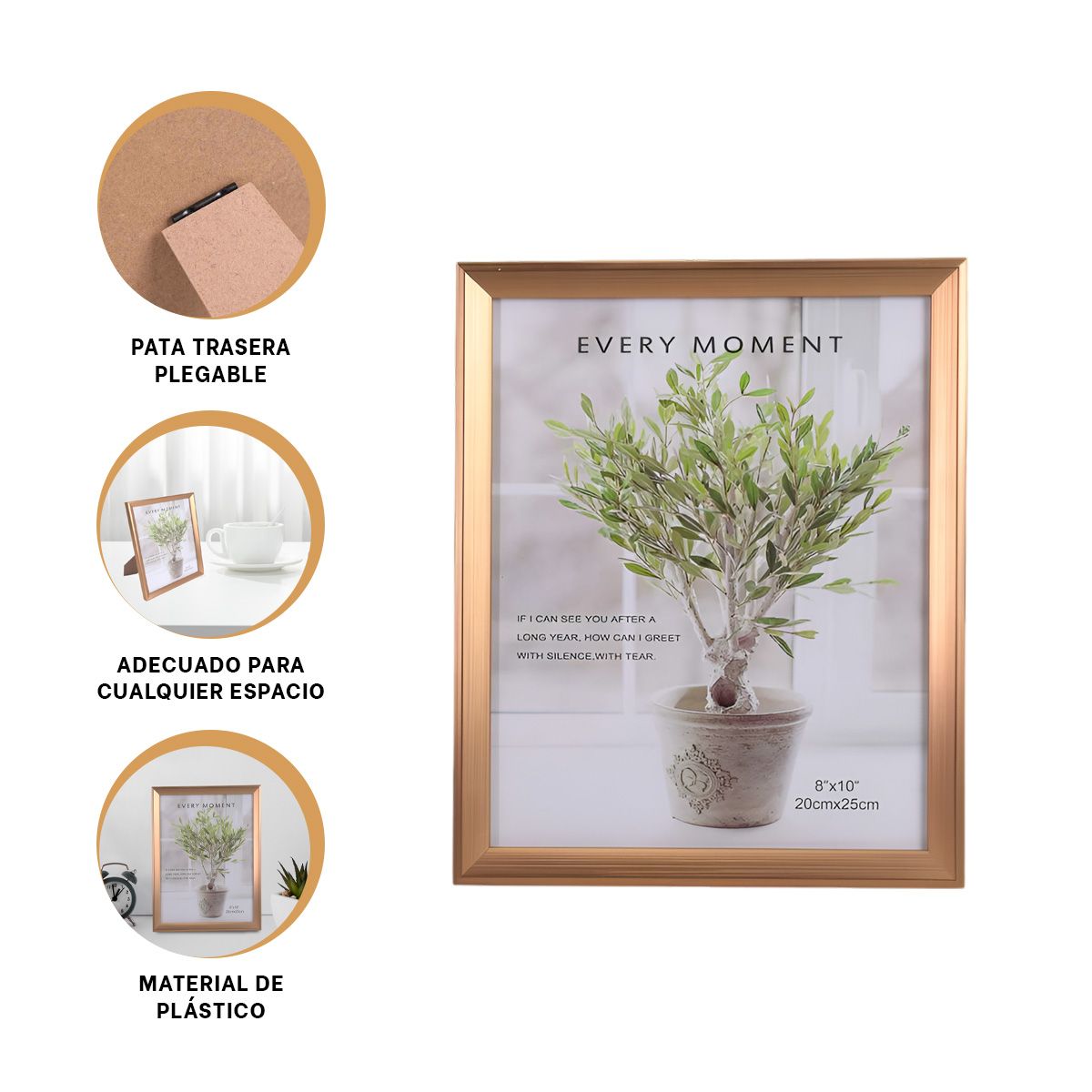 GENERICO - Pack6 Cuadro para Enmarcar Recuerdos Familiares en Dorado