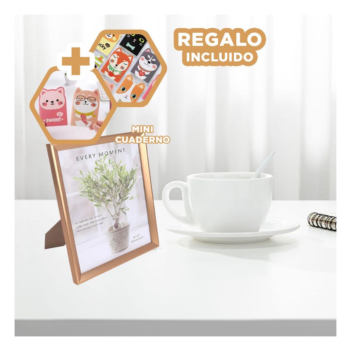 RYBIU IMPORT - Pack6 Cuadro para Imagenes en Repisa Y+Regalo Agendita