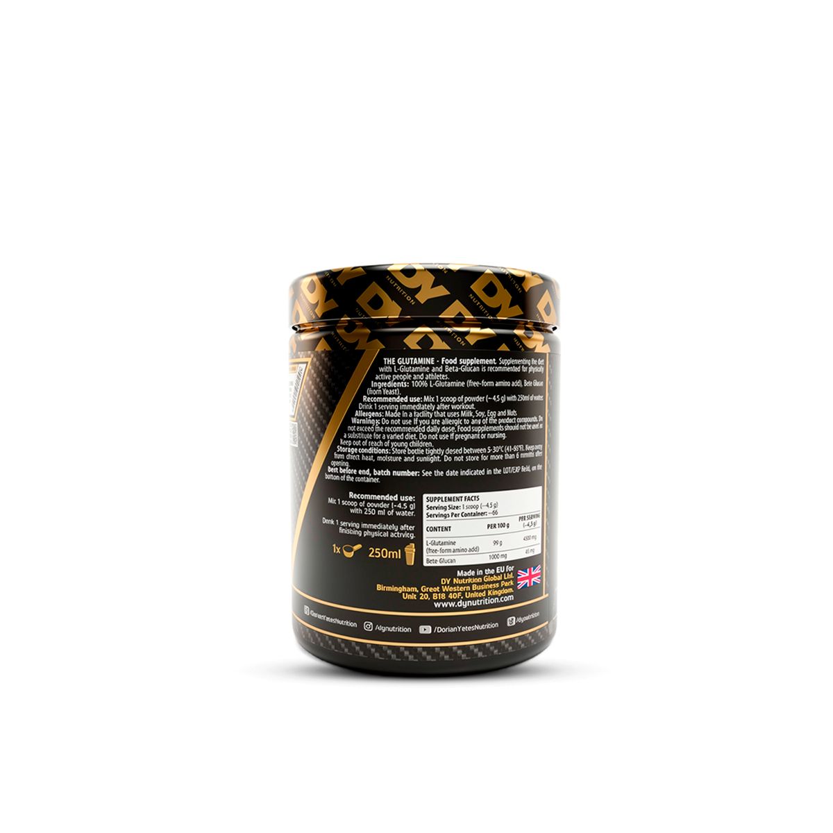 DORIAN YATES - The Glutamine Sin sabor 300 Gr DY Nutrition