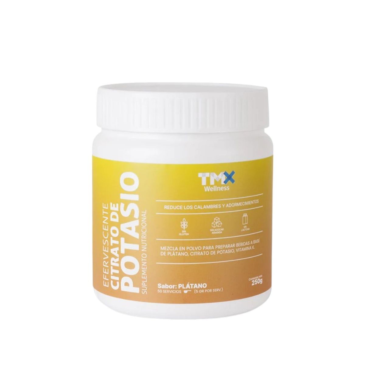 TMX - Citrato de Potasio Efervescente Platano 250 Gr TMX Wellness