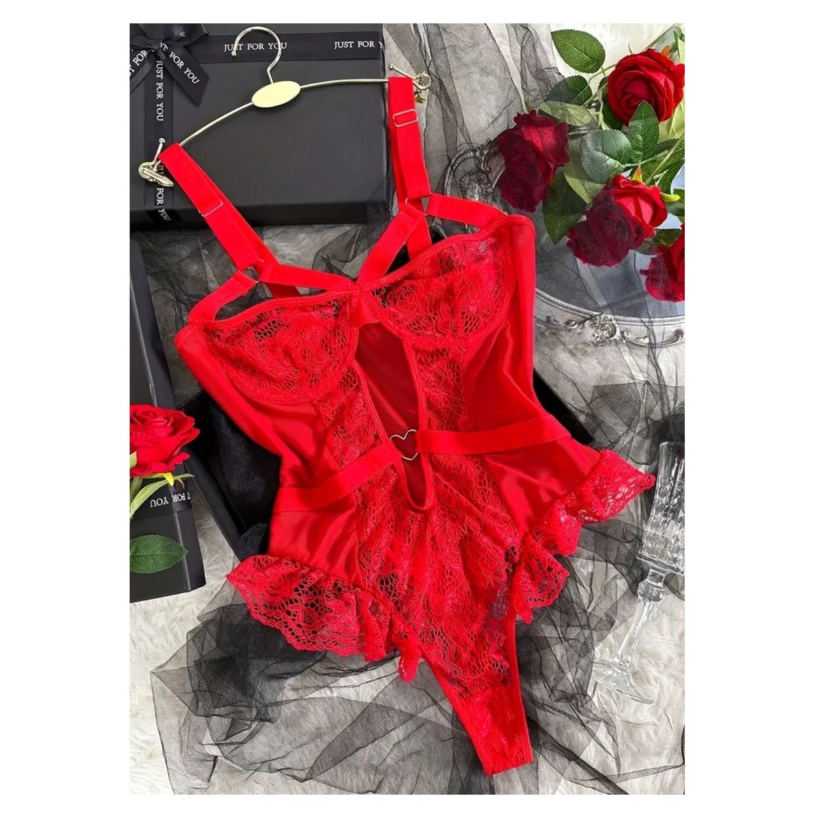 GENERICO - BODY DE ENCAJE LENCERIA SEXY S