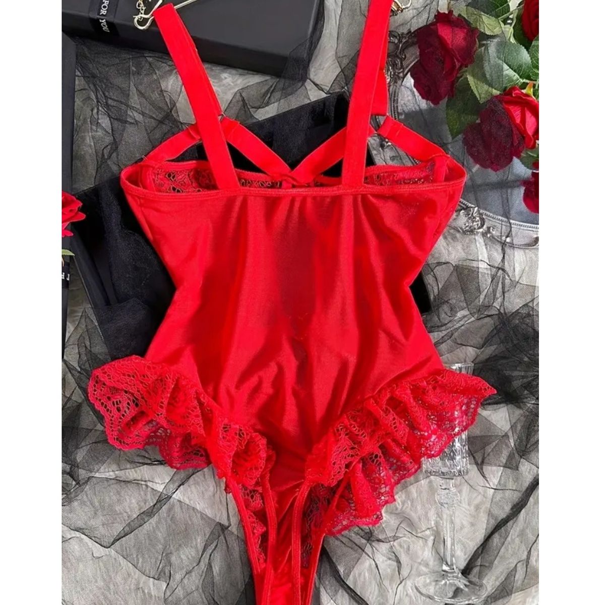 GENERICO - BODY DE ENCAJE LENCERIA SEXY S