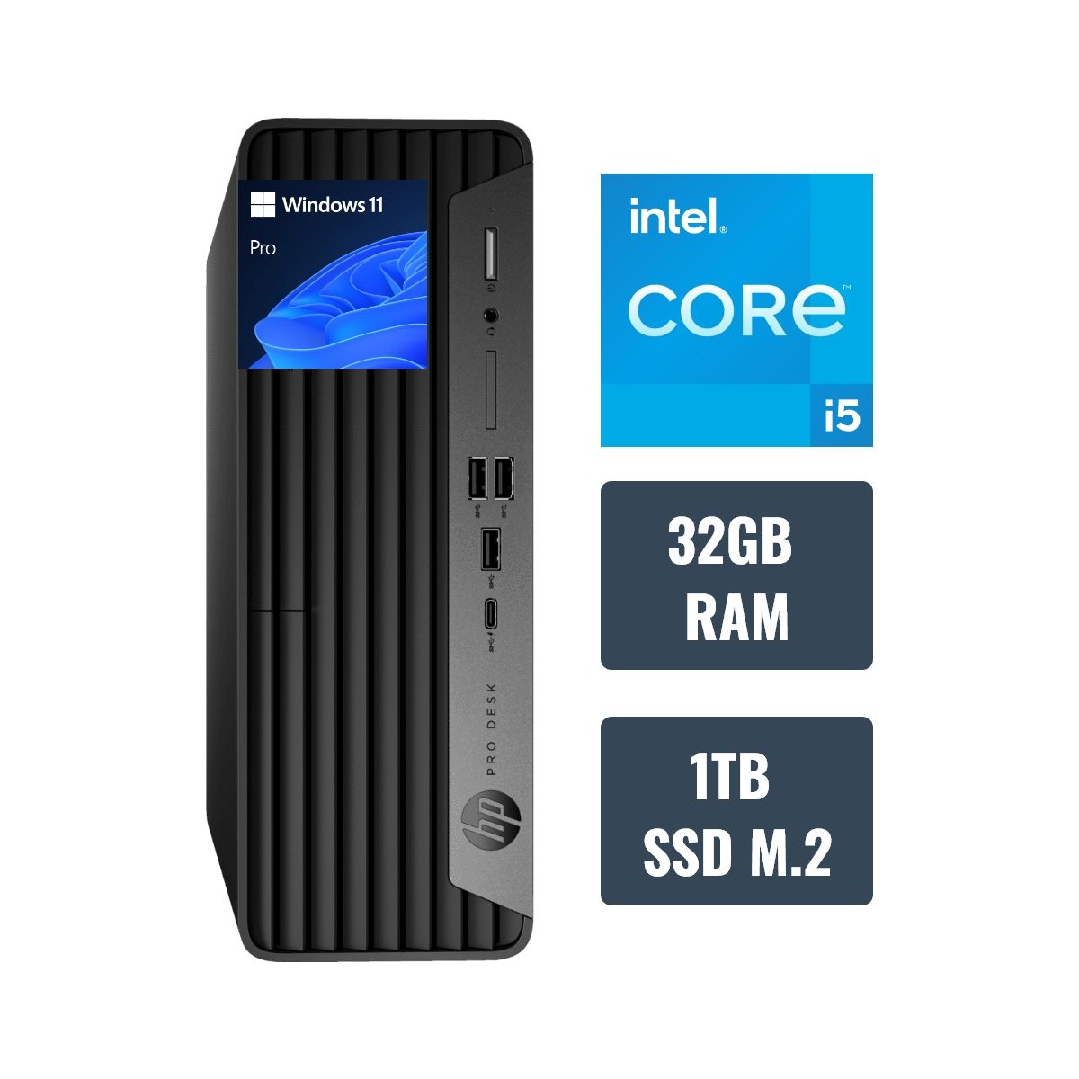 HP - CPU HP Pro SFF 400 G9 Intel Core i5 14500 32GB RAM DDR5 1TB SSD M2 Windows 11 Pro